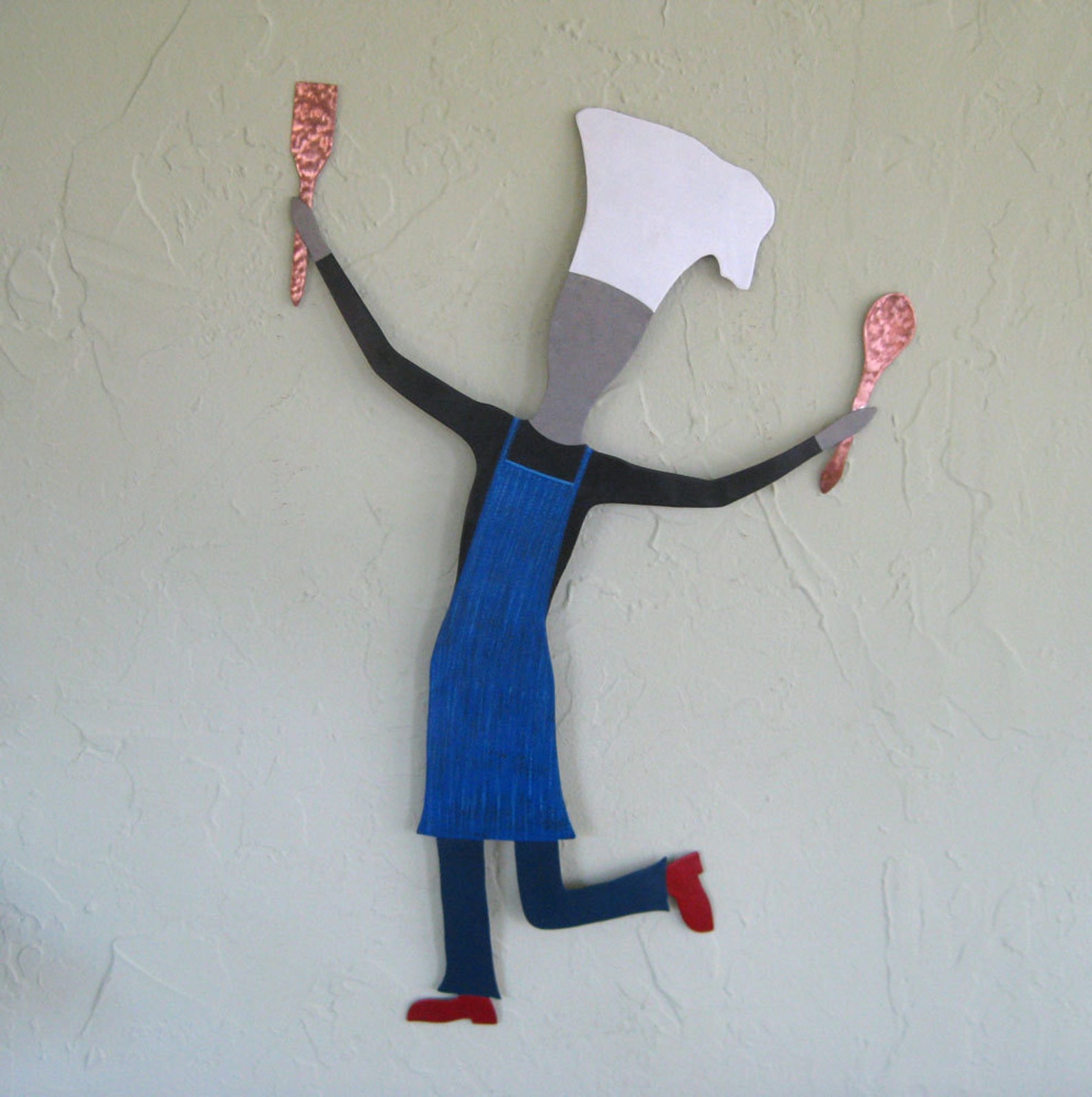 CHEF ART Kitchen Metal Wall Decor Cooking Male Chef Recycled | Etsy