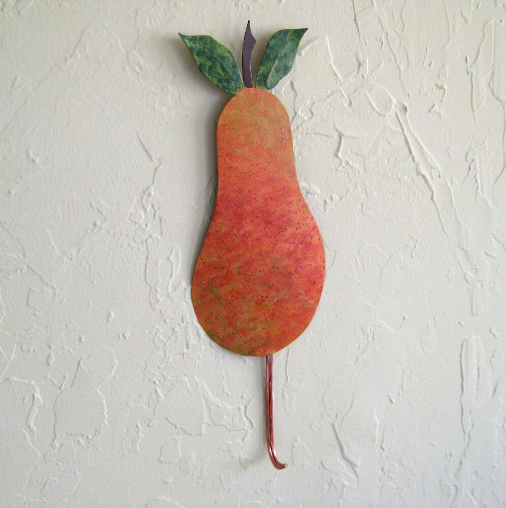 KITCHEN ART Metal Pear Wall Decor Hanging Dish Towel Keys Etsy