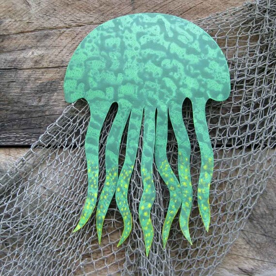 Metal Wall Art Sea Life Decor Sculpture Jellyfish Image 0