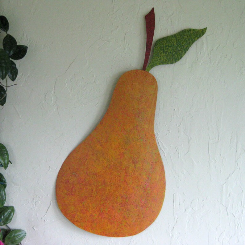 GIANT PEAR ART Kitchen Decor Metal Wall Art Sculpture Pear Etsy