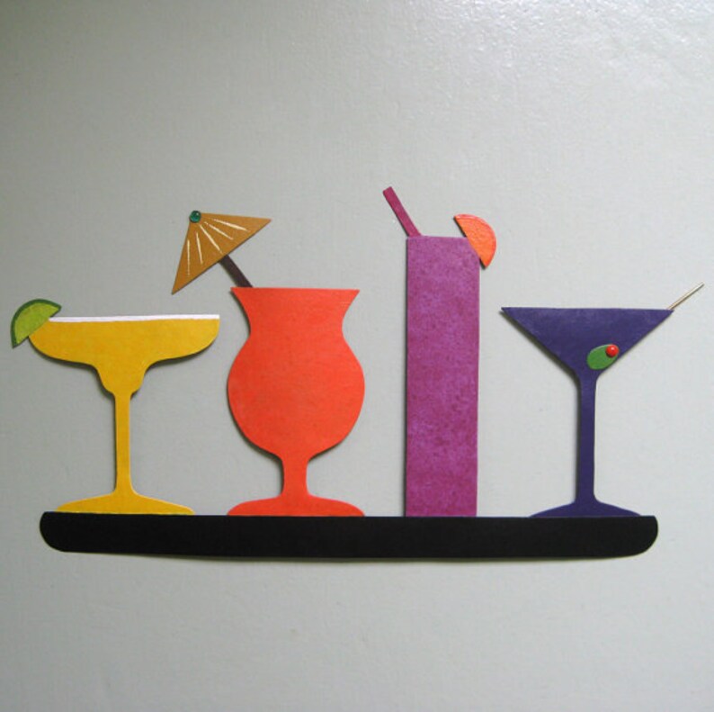 COCKTAIL ART Martini metal wall art sculpture kitchen art Etsy