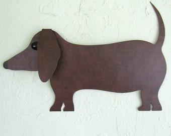 Upcycled Metal Dachshund Wall Art: Indoor Outdoor Dog Decor