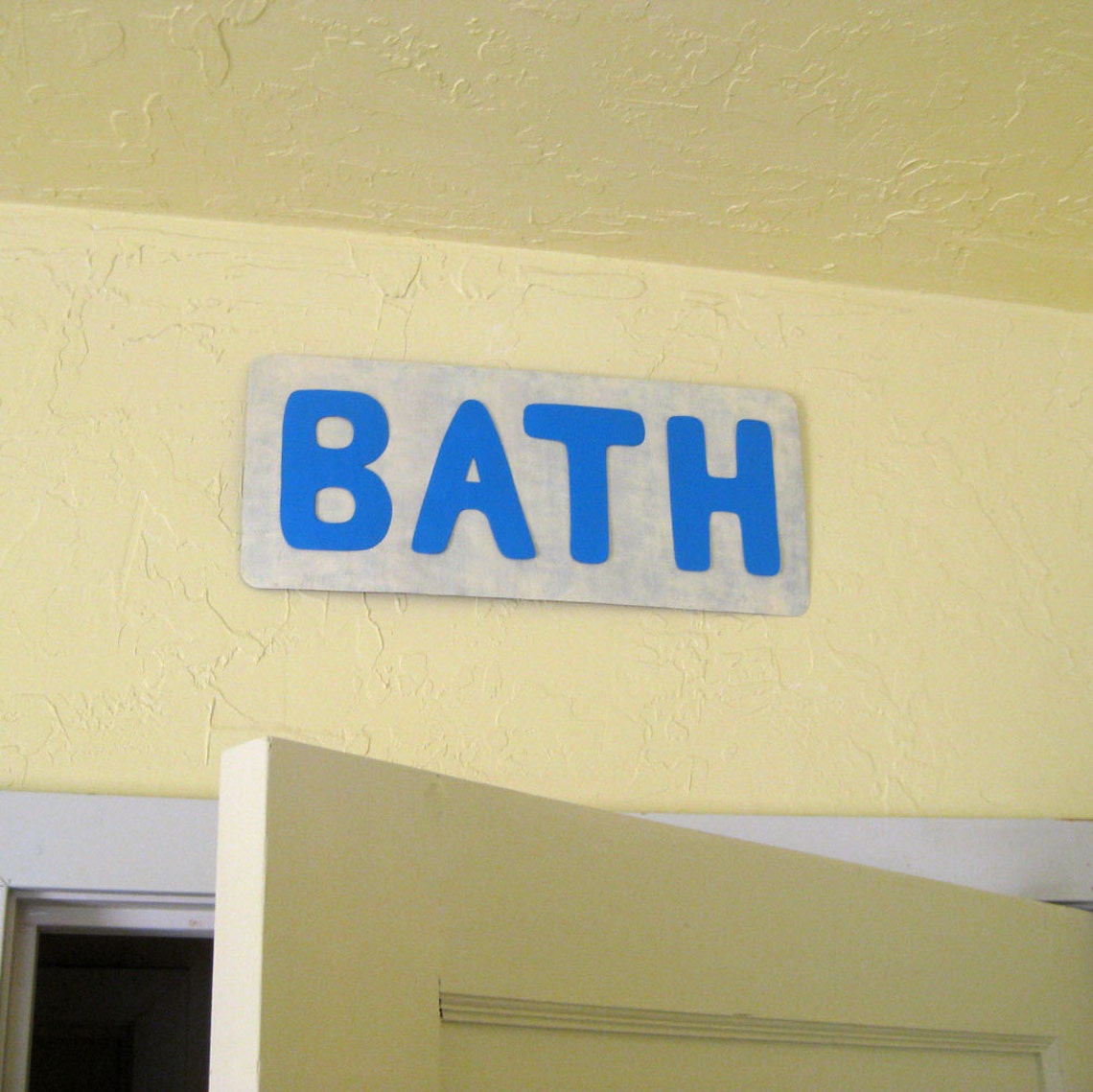 METAL WALL ART Bathroom Sign Bath Decor Recycled Metal Wall Etsy