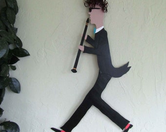 Musician Art Large Clarinet Wall Sculpture Male Jazz Player Music Group Decor 20 x 30 READY TO SHIP
