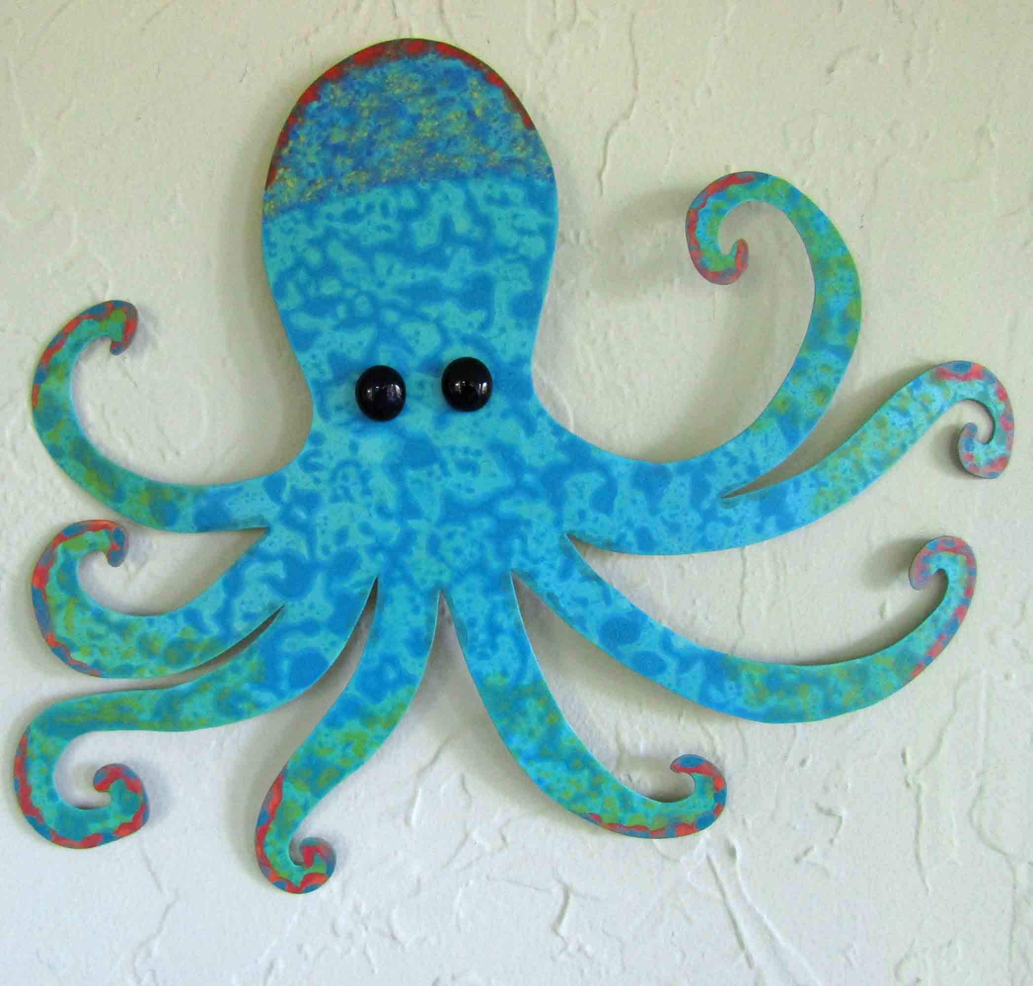 OCTOPUS ART Metal Wall art Sea life Beach House Wall Art Etsy