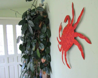 Decorazione Murale In Metallo A Forma Di Granchio - Arredamento Nautico Per Esterni E Interni, Colorato, Dimensioni 23x16.5 Cm - 3
