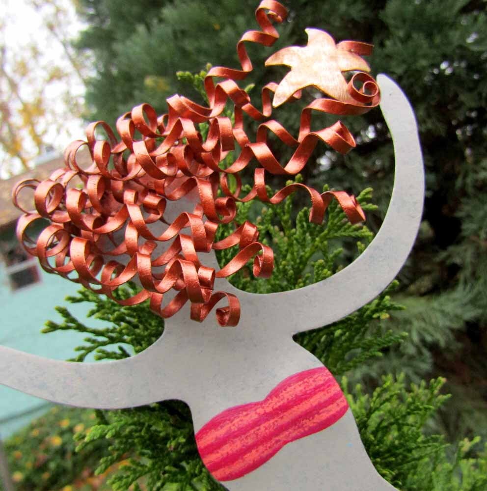 Mermaid Christmas Tree Topper Recycled Metal Tree Ornament Etsy