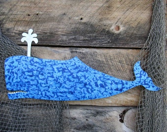 Whale Art Metal Wall Sculpture Whimsical Ocean Art Whale Patio Art Turquoise Whale With Spout Folk Art 13 x 30 MADE TO ORDER