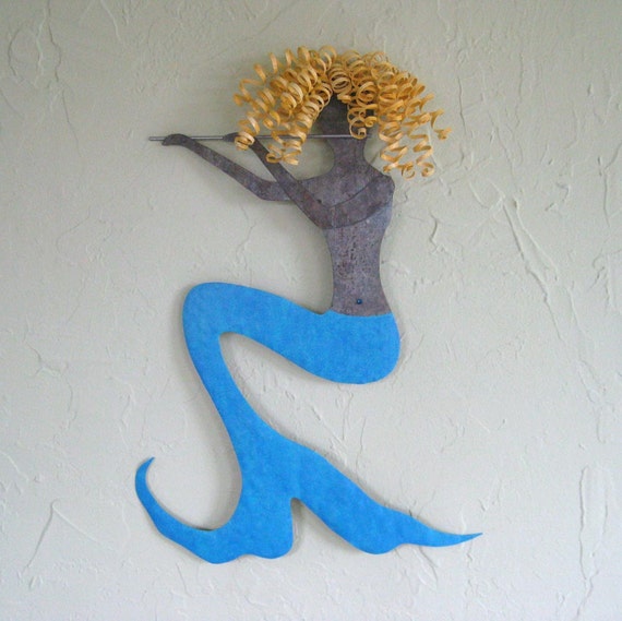 MERMAID ART Metal Wall Sculpture Recycled Metal Indoor Outdoor Etsy