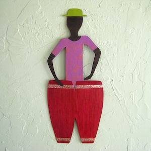Conga drum original metal wall art musician sculpture samba music band caribbean boho art African wall art Latin music 9 x 21 READY to SHIP