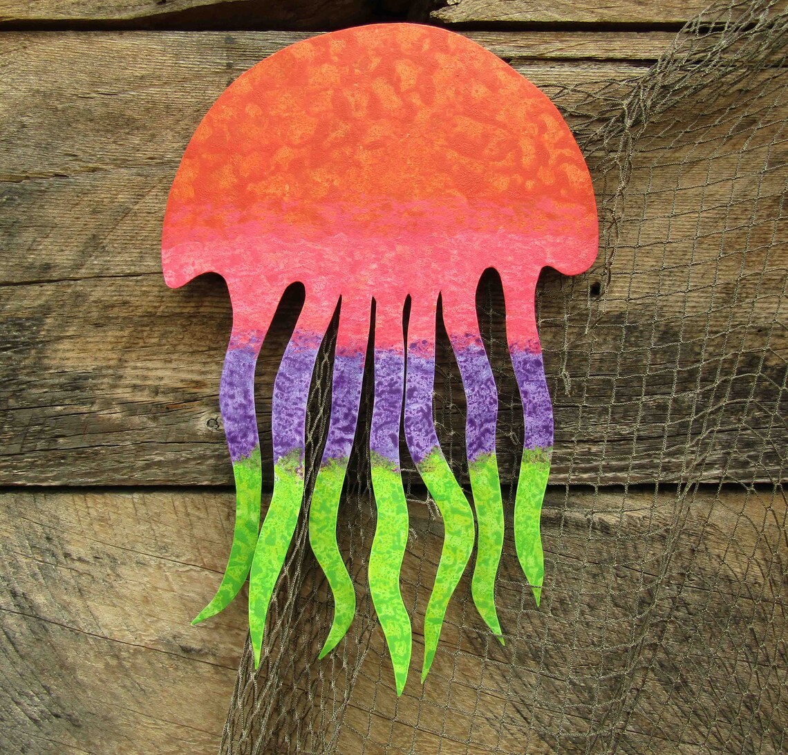 JELLYFISH ART Metal Wall Sculpture Sea Life Wall Decor Etsy