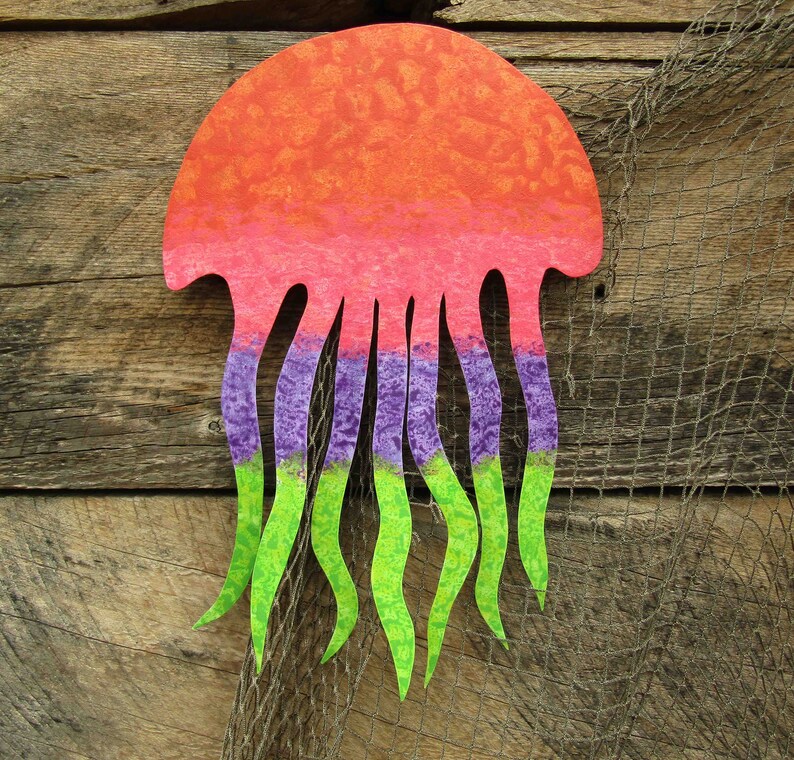 JELLYFISH ART Metal Wall Sculpture Sea Life Wall Decor Etsy