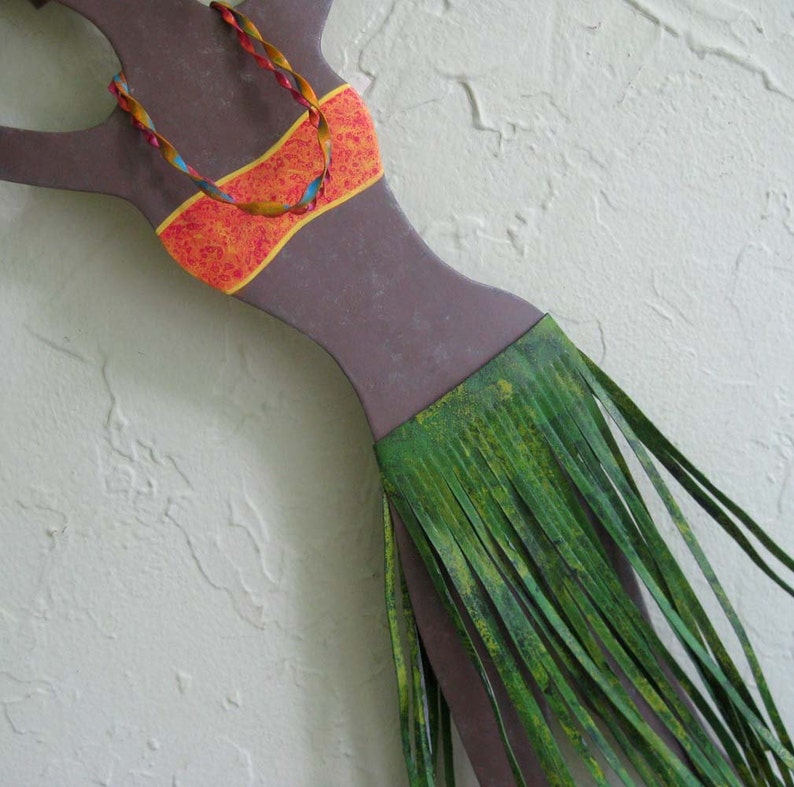 HULA LADY Metal Wall Art Hula Girl Island Beach Decor Recycled Etsy