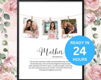 Custom Mom Definition Print Mother's Day Photo Gift From Daughter - Personalized Mother Polaroid Art First Mother's Day Gift (Digital Print)