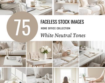 75 Neutral Home Office Stock Photos, Faceless Branding Images (Digital Download)