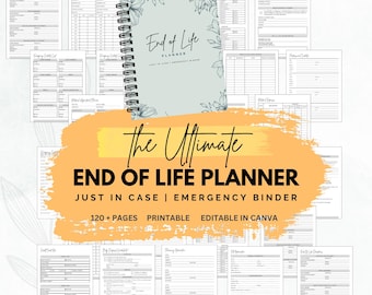 End of Life Planner Canva Template Just In Case Emergency Binder Estate Planning Organizer Important Information Documents Printable PDF