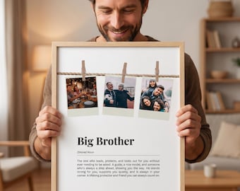Brother Photo Collage Brother Definition Design Print Big Brother Little Bro Gift Brother in Law Present Digital Photo Birthday Gift for Him
