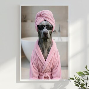 Pet Portrait from Photo Pet Wall Art Dog Bathroom Art Pet Portrait Custom Pet Dog Portrait Digital Dog Bathroom Portrait Decor image 9