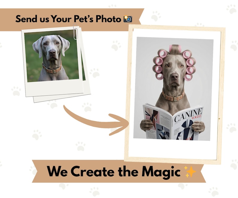 Pet Portrait from Photo Pet Wall Art Dog Bathroom Art Pet Portrait Custom Pet Dog Portrait Digital Dog Bathroom Portrait Decor image 2