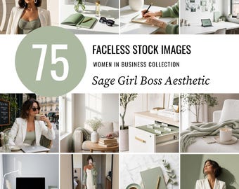 75 Sage Green Girl Boss Stock Photos, Faceless Branding Images (Digital Download)