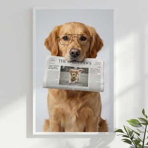 Pet Portrait from Photo Pet Wall Art Dog Bathroom Art Pet Portrait Custom Pet Dog Portrait Digital Dog Bathroom Portrait Decor image 5