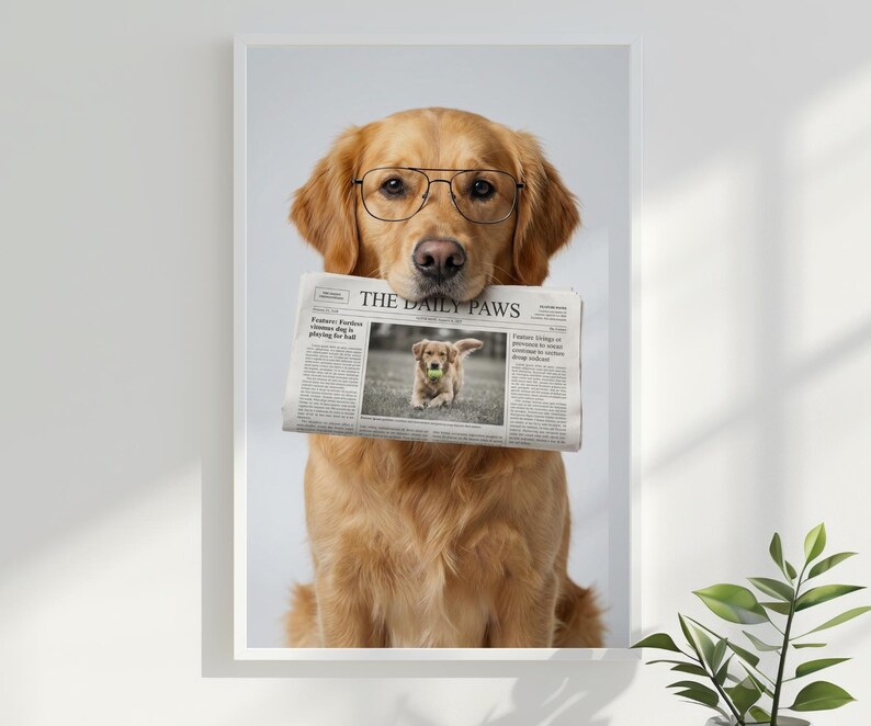 Pet Portrait from Photo Pet Wall Art Dog Bathroom Art Pet Portrait Custom Pet Dog Portrait Digital Dog Bathroom Portrait Decor image 5