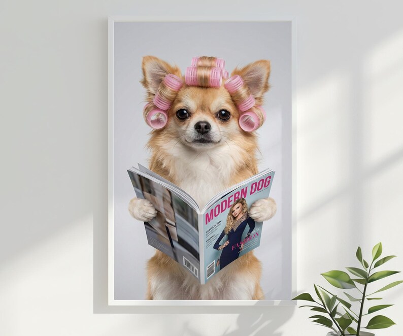Pet Portrait from Photo Pet Wall Art Dog Bathroom Art Pet Portrait Custom Pet Dog Portrait Digital Dog Bathroom Portrait Decor image 12