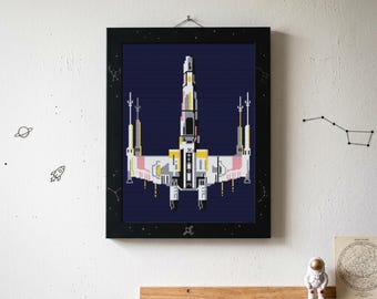 Star Wars X-Wing Kreuzstichmuster Space Universe Disney Film Sci-Fi Epic Einzigartige Kreuzstichmuster Sofort PDF Download