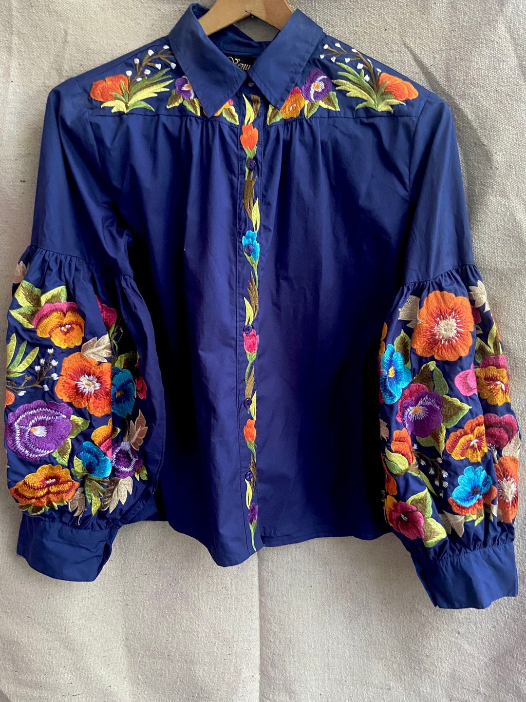 Blooming Eid Basic Shirt - Blue Bell