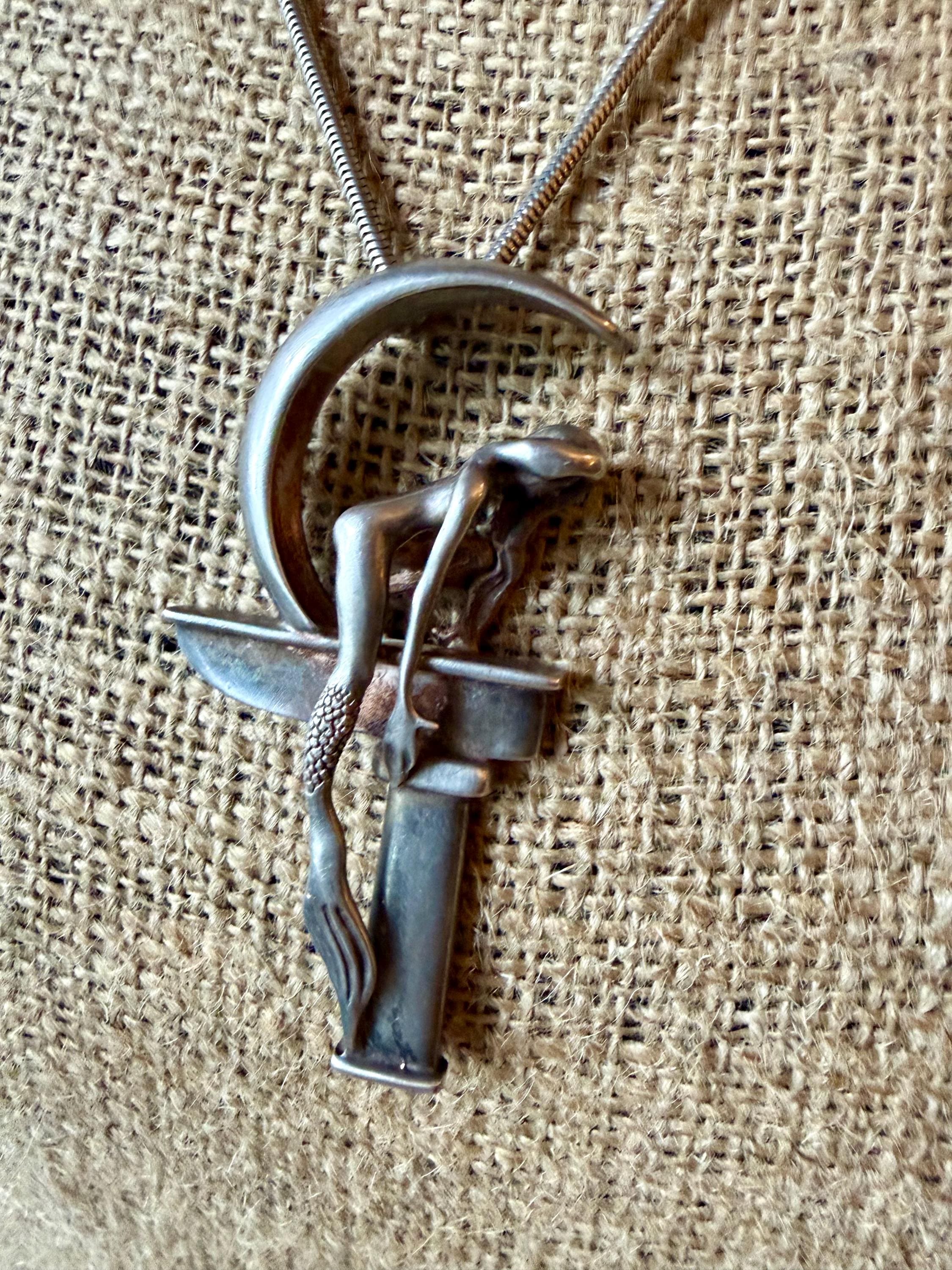 Sergio Bustamante Moon Pendant - Etsy