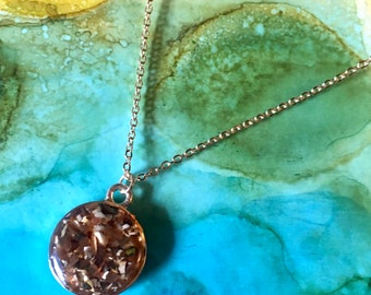 Shell Pendant Necklace Clearwater Beach Shell Fragments in Resin