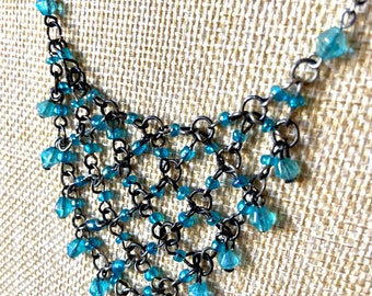 Vintage 90’s Beaded Mesh Boho Necklace