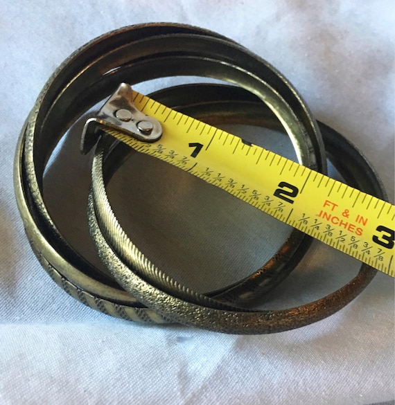 Brass Indian Bangles Six Interlocked Bracelets - image 5