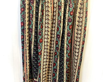 Vintage Boho Hippie Skirt Walker & Lane Long Full Folk Floral sz M/L