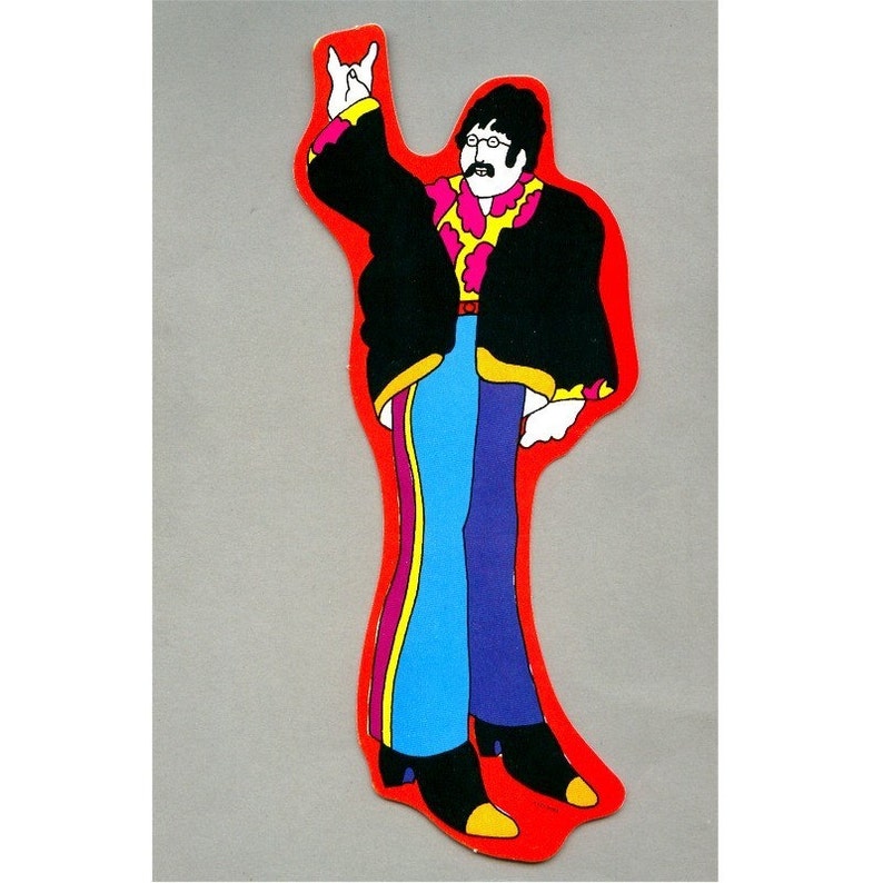 Original 1968 JOHN LENNON Yellow Submarine Bookmark Cutout image 1