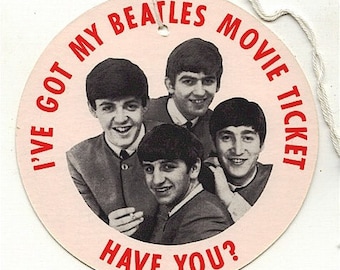 Original 1964 BEATLES Movie Promo Hang Tag Hard Day's Night