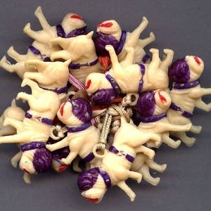 Lot of Vintage 1930s Handpainted Celluloid BULLDOG Charms