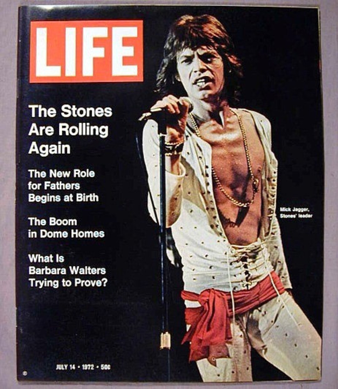 ローリングストーンズ特集・LIFE誌1972年版・ミックの表紙　希少　せいけつ 1972 MICK JAGGER Rolling Stones LIFE Magazine - Etsy