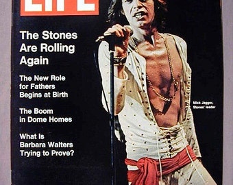 1972 MICK JAGGER Rolling Stones LIFE Magazine