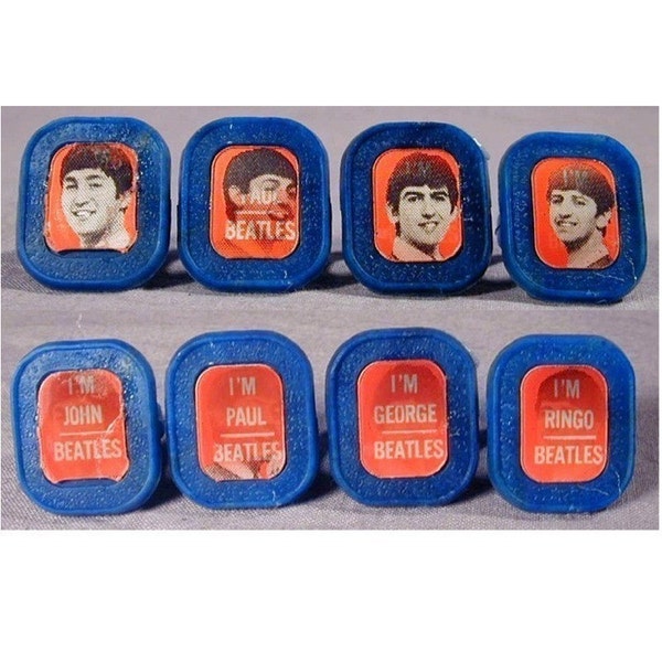 Rare Original Vintage 1960s BEATLES Flicker Ring Set