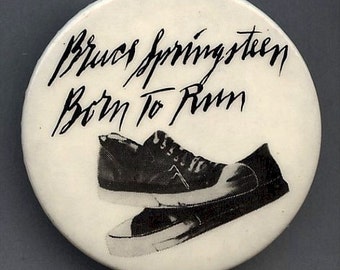 Rare Original 1975 Bruce Springsteen BORN TO RUN Promo Pin