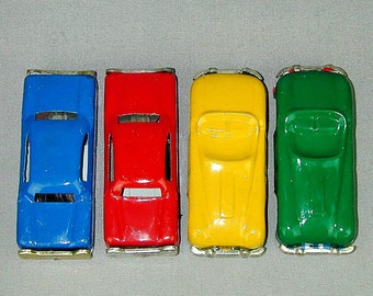 1950s Set of 4 Vintage Tin Cars - Japan - Colorful