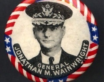 Orig. 1940s WW II General WAINWRIGHT Pin