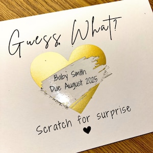 Annuncio di gravidanza personalizzato con biglietto da grattare / Biglietto da grattare / Biglietto di rivelazione della gravidanza / Annuncio del bambino / Rivelazione della famiglia dei nonni /
