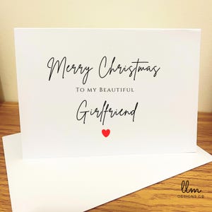 de Noël petite amie à personnaliser | Carte de petite amie de Joyeux Noël | Cadeau pour petite amie | Carte de petite amie de Noël | Petite amie de carte de Noël