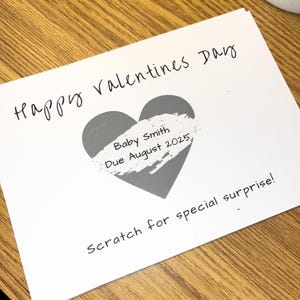 Carte à gratter personnalisée pour faire-part de grossesse | Carte de Saint-Valentin | Carte de révélation de grossesse | faire-part bébé | Nouveaux grands-parents |
