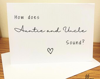 Personalized Pregnancy Announcement Card for Auntie & Uncle