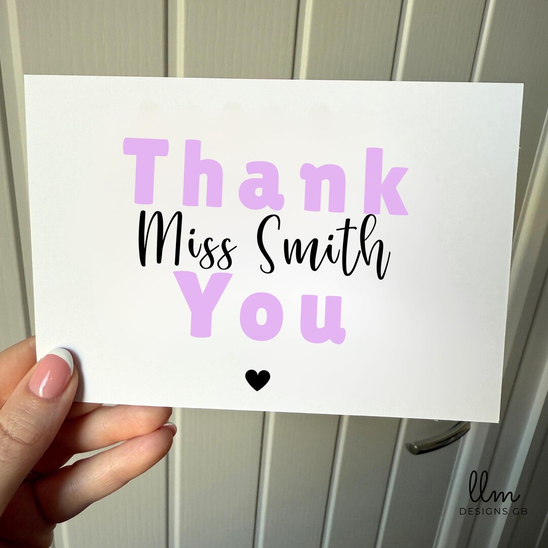 Personalized Teacher Thank You Card | End of Year Gift - Etsy UK