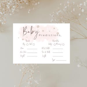 Babyvoorspellingen Babyshower-spelkaarten | Leuke babyshoweractiviteit | Aandenken voor aanstaande ouders | Gedrukte voorspellingskaarten | Klaar voor gebruik