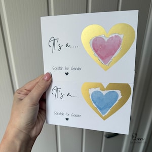 Gender Reveal Scratch Card | Boy or Girl Scratch Off Card | Baby Gender Surprise | Pregnancy Announcement for Grandparents, Family & Friends